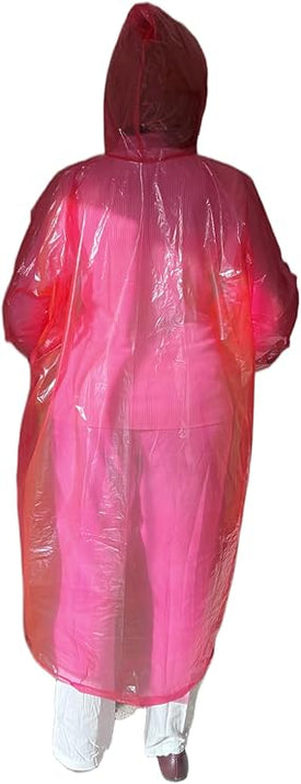 Start and Drive Ltd, Poncho Rain Coat Long Sleeve Waterproof Plastic Adult Size Disposable Ponchos with Hoods Emergency Raincoats