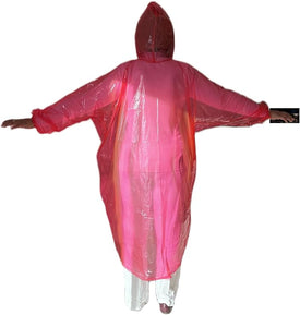 Start and Drive Ltd, Poncho Rain Coat Long Sleeve Waterproof Plastic Adult Size Disposable Ponchos with Hoods Emergency Raincoats
