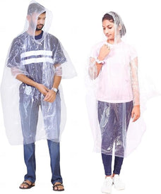Start and Drive Poncho Rain Coat Transparent Waterproof Plastic Poncho Adult Size Disposable Ponchos with Hoods, Emergency Raincoats, Rain Ponchos