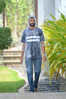 Start and Drive Poncho Rain Coat Transparent Waterproof Plastic Poncho Adult Size Disposable Ponchos with Hoods, Emergency Raincoats, Rain Ponchos