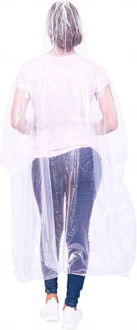 Start and Drive Poncho Rain Coat Transparent Waterproof Plastic Poncho Adult Size Disposable Ponchos with Hoods, Emergency Raincoats, Rain Ponchos