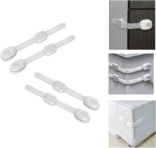 Adjustable Child Safety Locks for Cupboards, Drawers, & Fridge - Easy-to-Install Baby Proofing Kit for Kitchen, Cabinet, and Furniture